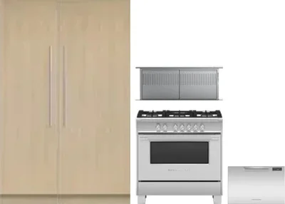 5 Piece Package Includes Refrigerator, Freezer, Range, Hood And Dishwasher